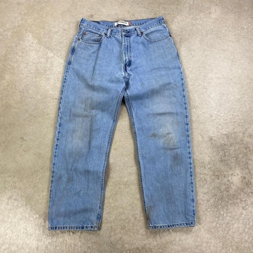 Vintage Levis 550 Jeans Size 34x30 Blue Light Wash Denim Relaxed Fit Straight
